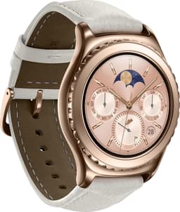 Samsung Gear S2 Classic [inkl. Lederarmband weiß] 30mm Edelstahlgehäuse roségold