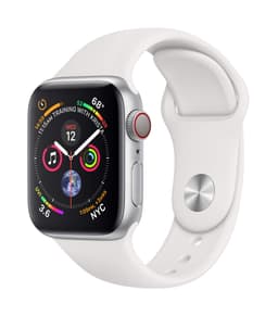 Apple Watch Series 4 [GPS + Cellular inkl. Sportarmband weiß] 40mm Aluminiumgehäuse silber
