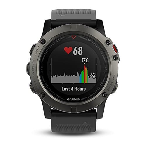 Garmin Fenix 5X [Saphirglas inkl. Silikonarmband schwarz] 51mm Edelstahlgehäuse grau/schwarz