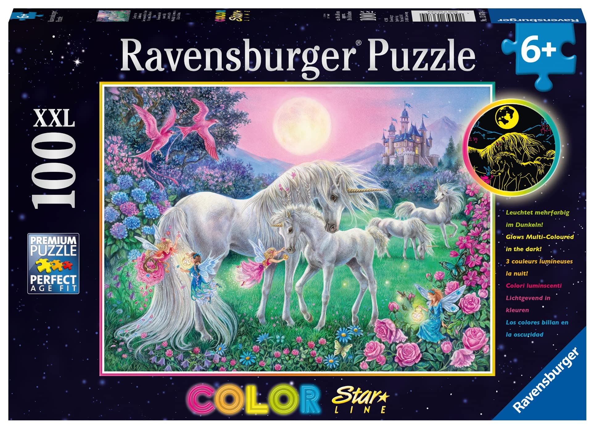Ravensburger Puzzle 13670 - Einhörner im Mondschein [100 Teile]