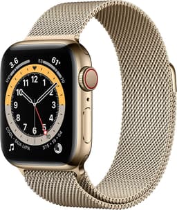 Apple Watch Series 6 [GPS + Cellular inkl. Milanaise-Armband gold] 40mm Edelstahlgehäuse gold