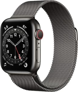 Apple Watch Series 6 [GPS + Cellular inkl. Milanaise-Armband graphit] 40mm Edelstahlgehäuse graphit