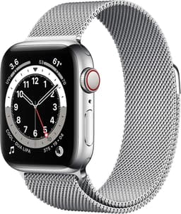 Apple Watch Series 6 [GPS + Cellular inkl. Milanaise-Armband silber] 40mm Edelstahlgehäuse silber