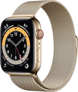 Apple Watch Series 6 [GPS + Cellular inkl. Milanaise-Armband gold] 44mm Edelstahlgehäuse gold