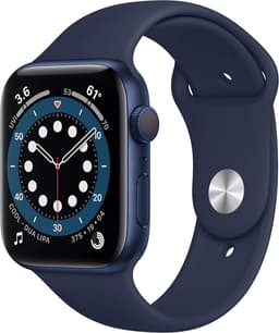 Apple Watch Series 6 [GPS inkl. Sportarmband dunkelmarine] 44mm Aluminiumgehäuse blau