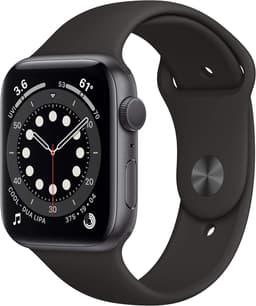 Apple Watch Series 6 [GPS inkl. Sportarmband schwarz] 44mm Aluminiumgehäuse spacegrau