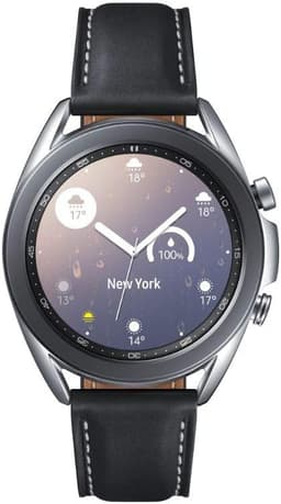 Samsung Galaxy Watch 3 [inkl. Lederarmband schwarz/braun] 41mm Edelstahlgehäuse silber