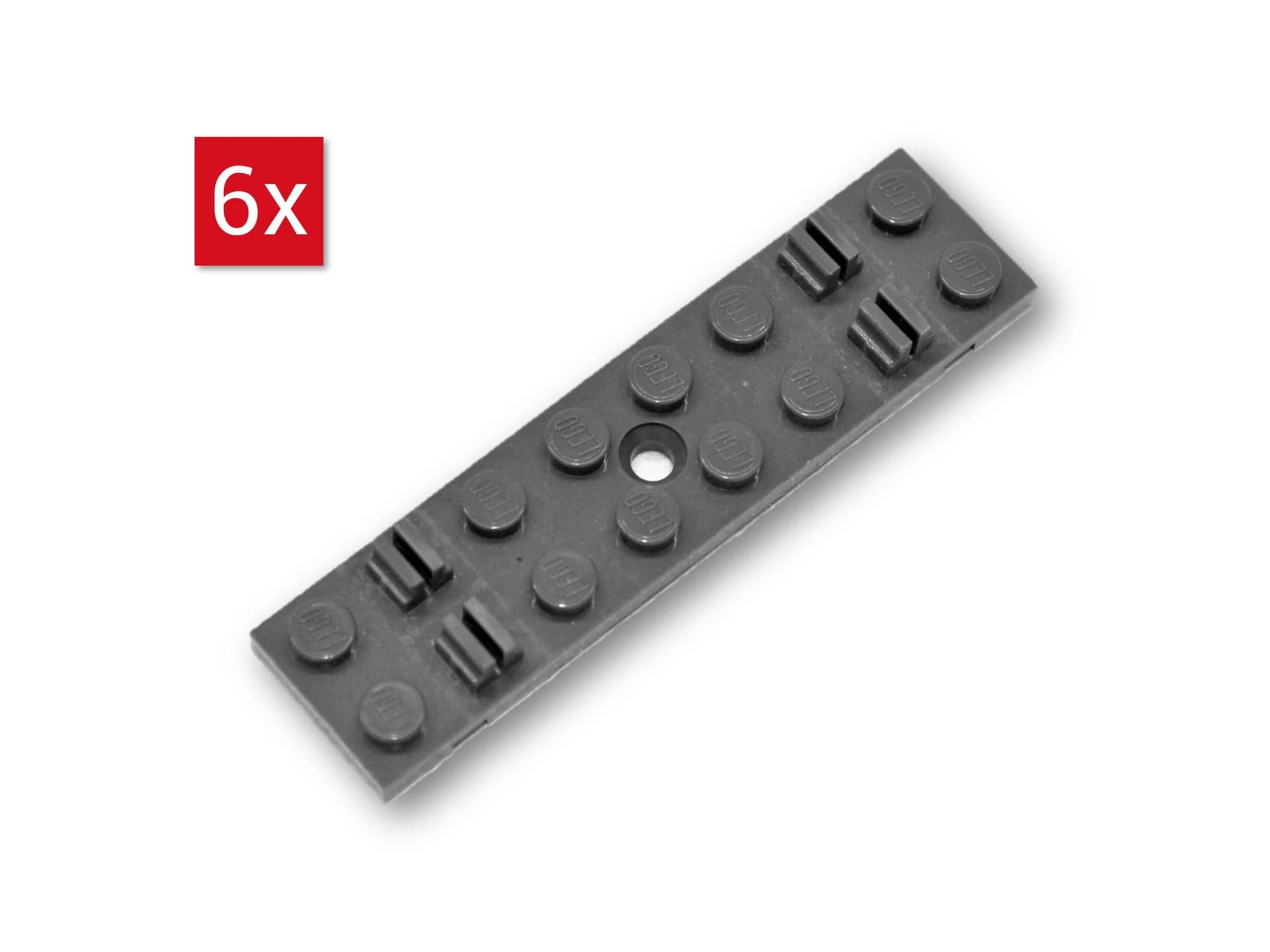 6x Lego System Eisenbahn Bahnschwelle 4.5V 12V [gerade] dunkelgrau
