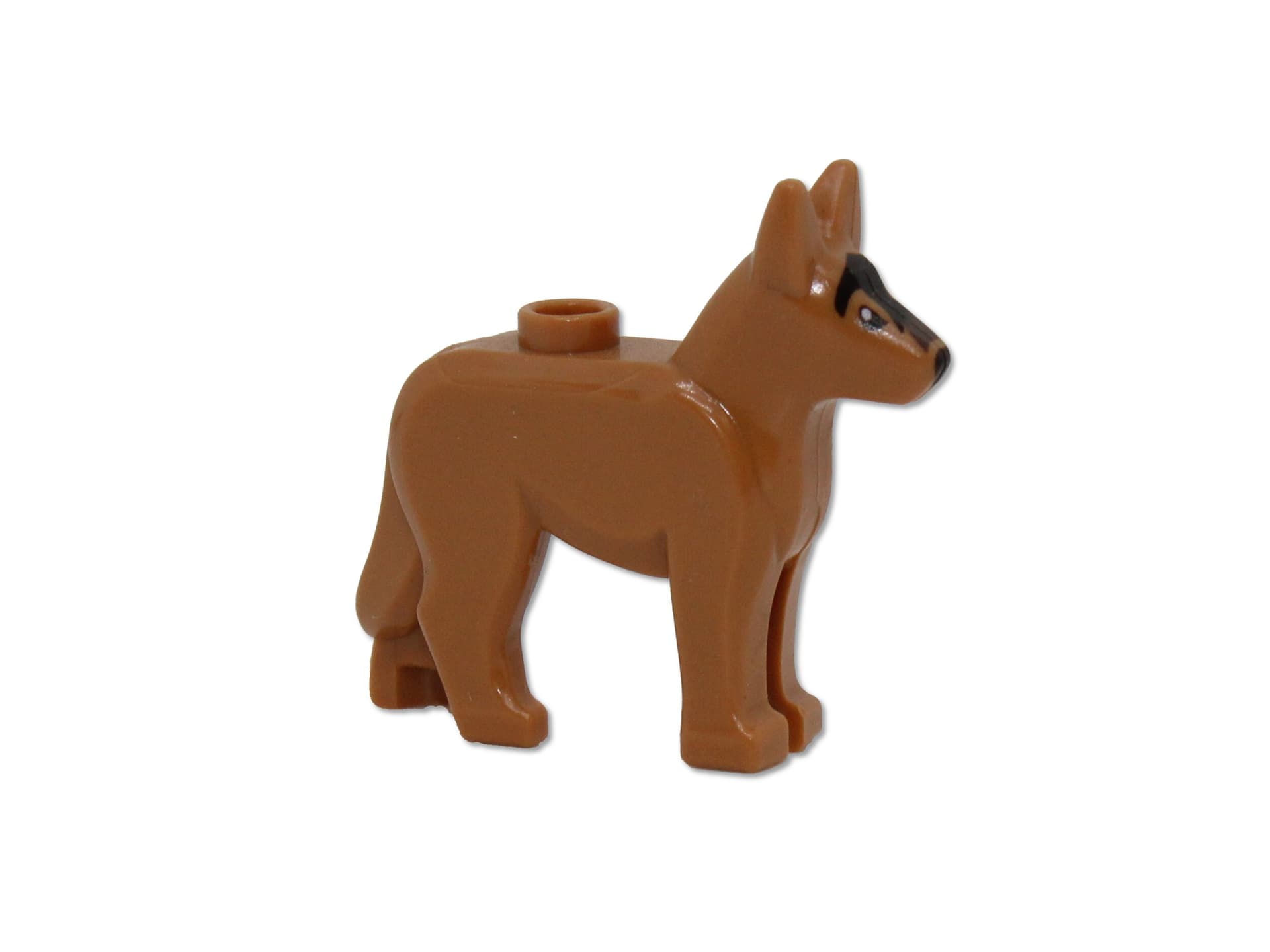 1x LEGO System Tier Hund Schäferhund Polizeihund hellbraun [2g 3.5x3.2x0.7cm 0x0 Noppen] braun