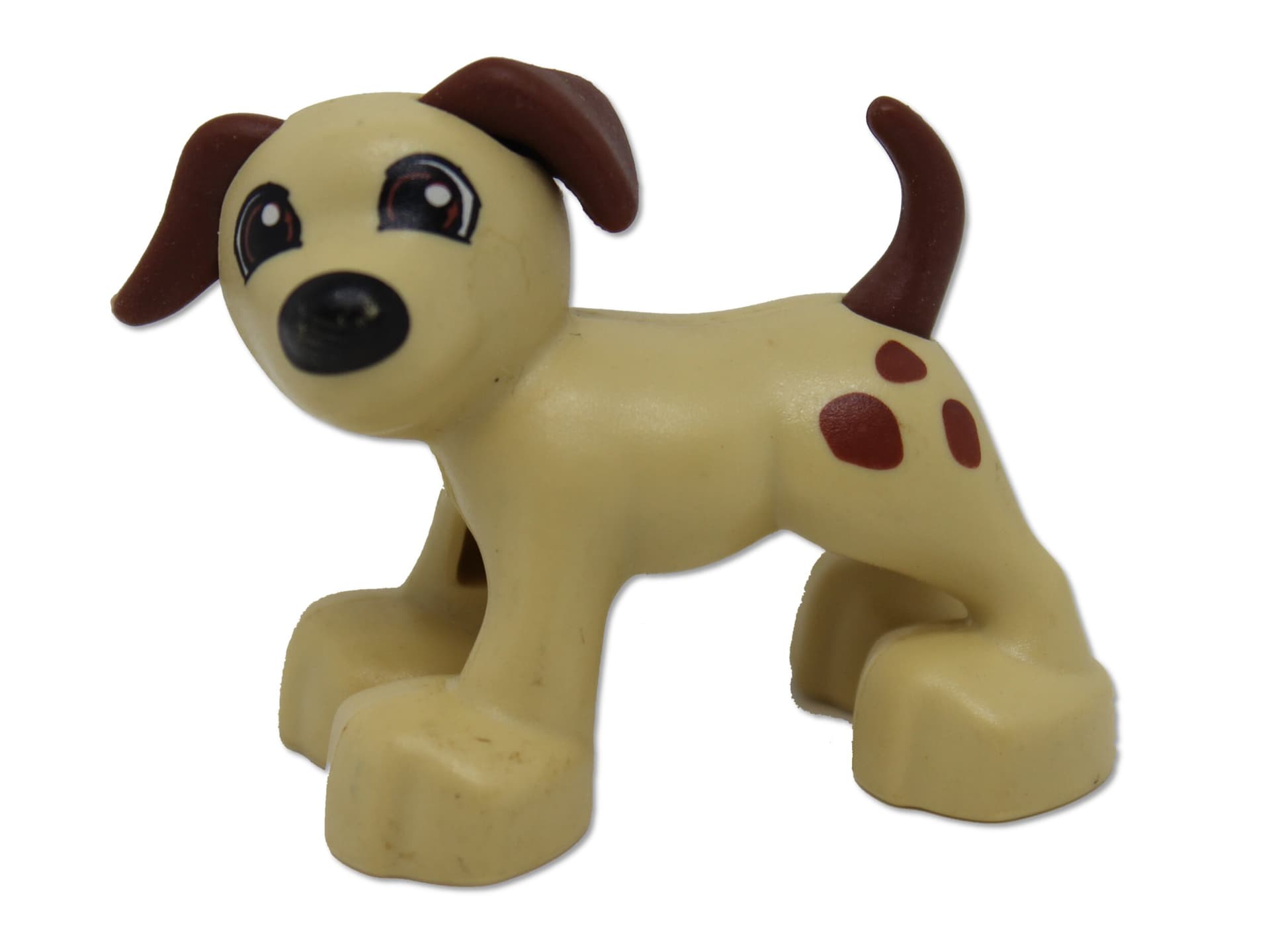 LEGO Duplo Hund Tier Figur sandfarben mit braunen Punkten Bauernhof