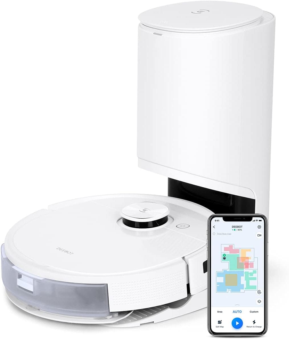 Ecovacs Robotics Deebot T9+ [Saug- & Wischroboter 175 Minuten 180ml + 420ml 3.000Pa inkl. Absaugstation] weiß