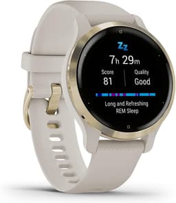 Garmin Venu 2S [inkl. Silikonarmband beige] 40mm Kunststoffgehäuse gold