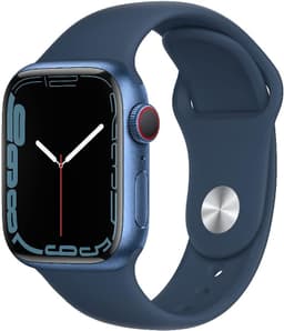 Apple Watch Series 7 [GPS + Cellular inkl. Sportarmband abyssblau] 41mm Aluminiumgehäuse blau