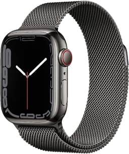 Apple Watch Series 7 [GPS + Cellular inkl. Milanaise-Armband graphit] 41mm Edelstahlgehäuse graphit
