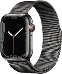 Apple Watch Series 7 [GPS + Cellular inkl. Milanaise-Armband graphit] 45mm Edelstahlgehäuse graphit