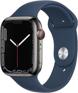 Apple Watch Series 7 [GPS + Cellular inkl. Sportarmband abyssblau] 45mm Edelstahlgehäuse graphit