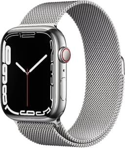 Apple Watch Series 7 [GPS + Cellular inkl. Milanaise-Armband silber] 45mm Edelstahlgehäuse silber