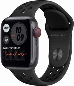 Apple Watch Nike SE [GPS + Cellular inkl. Sportarmband anthrazit/schwarz] 40mm Aluminiumgehäuse spacegrau