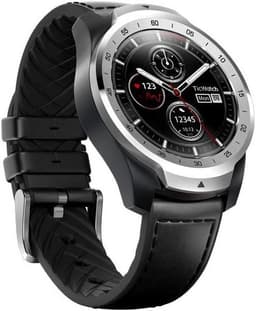 Mobvoi Ticwatch Pro [inkl. Lederarmband schwarz] 45mm Edelstahlgehäuse silber