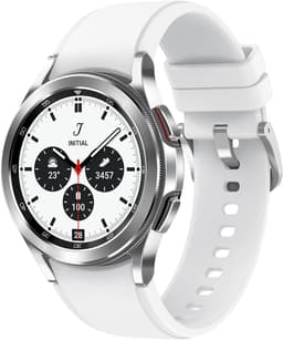 Samsung Galaxy Watch 4 Classic [WiFi + LTE inkl. Sportarmband weiß] 42mm Edelstahlgehäuse silber
