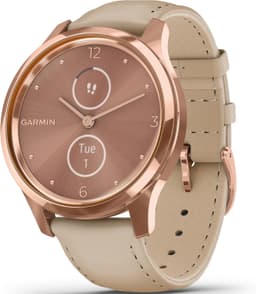 Garmin vivomove Luxe [inkl. Lederarmband sand] 42mm Edelstahlgehäuse rose