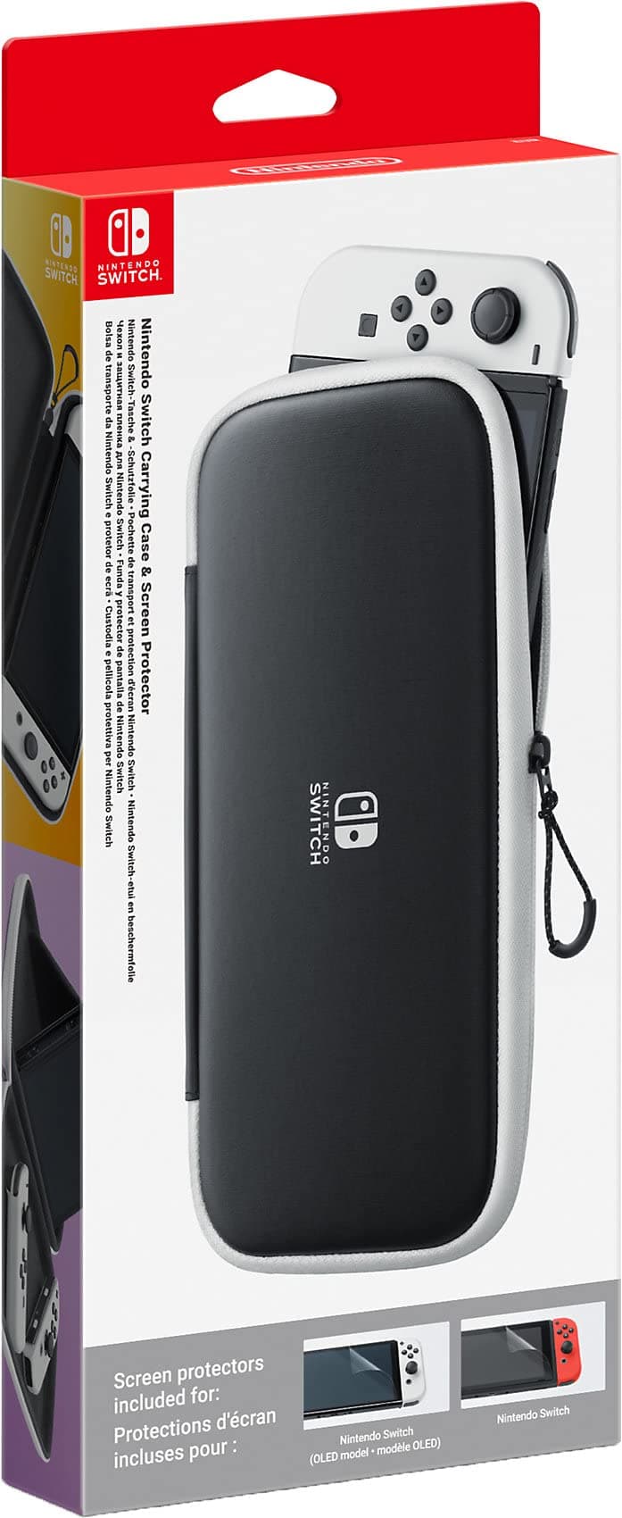 Nintendo Switch Tasche und Schutzfolie schwarz/weiß