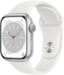 Apple Watch Series 8 [GPS inkl. Sportarmband weiß] 41mm Aluminiumgehäuse silber