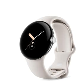 Google Pixel Watch [WiFi + LTE inkl. Sportarmband chalk] 41mm Edelstahlgehäuse silber
