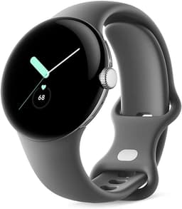 Google Pixel Watch [WiFi + LTE inkl. Sportarmband charcoal] 41mm Edelstahlgehäuse silber