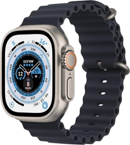 Apple Watch Ultra [GPS + Cellular inkl. Ocean Armband mitternacht] Titangehäuse silber