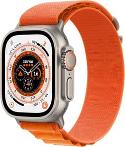 Apple Watch Ultra [GPS + Cellular inkl. Polyester Alpine Loop M orange] Titangehäuse silber