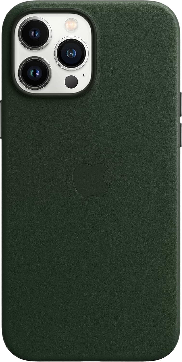 Apple Leder Case mit MagSafe [für iPhone 13 Pro Max] schwarzgrün