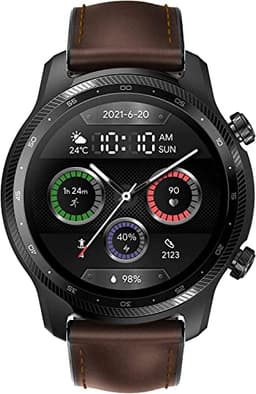 Mobvoi Ticwatch Pro 3 Ultra [LTE inkl. Lederarmband braun] 47mm Edelstahlgehäuse schwarz