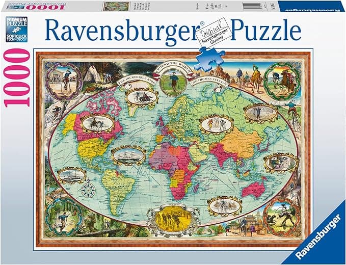Ravensburger Puzzle 16995 - Mit dem Fahrrad um die Welt [1.000 Teile]
