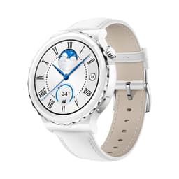 Huawei Watch GT 3 Pro [inkl. Lederarmband weiß] 43mm Keramikgehäuse weiß