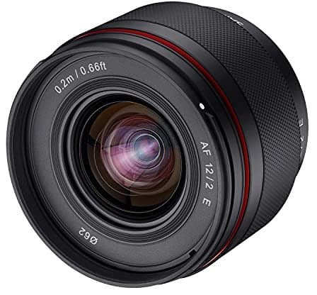 Samyang AF 12mm 1:2.0 E Weitwinkel-Objektiv [62mm Filtergewinde APS-C für Sony E] schwarz