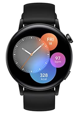 Huawei Watch GT 3 [inkl. Silikonarmband schwarz] 42mm Edelstahlgehäuse schwarz