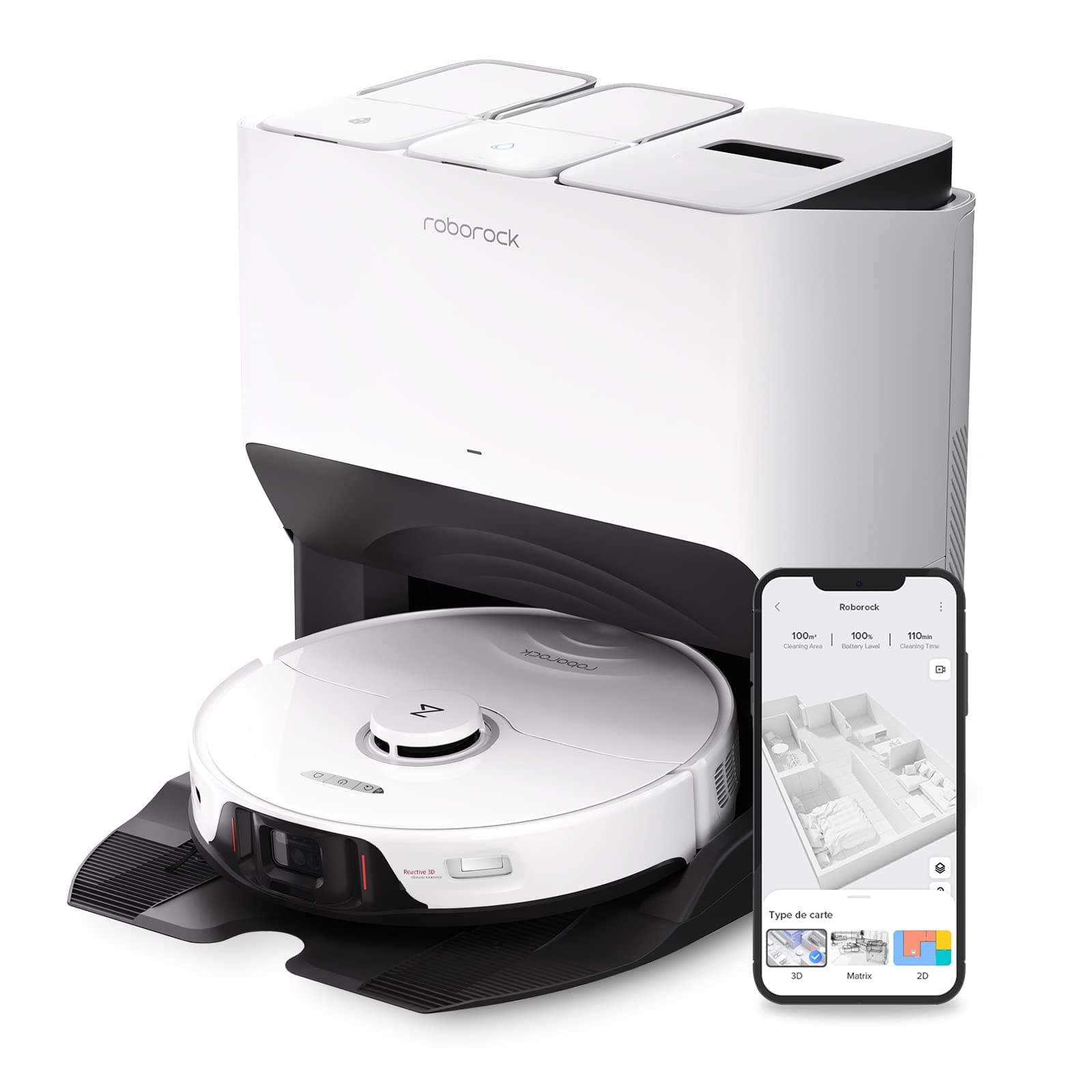 Roborock S8 Pro Ultra Saug-/Wischroboter [180 Minuten 035 Liter 02 Liter Wassertank 6000Pa] weiß