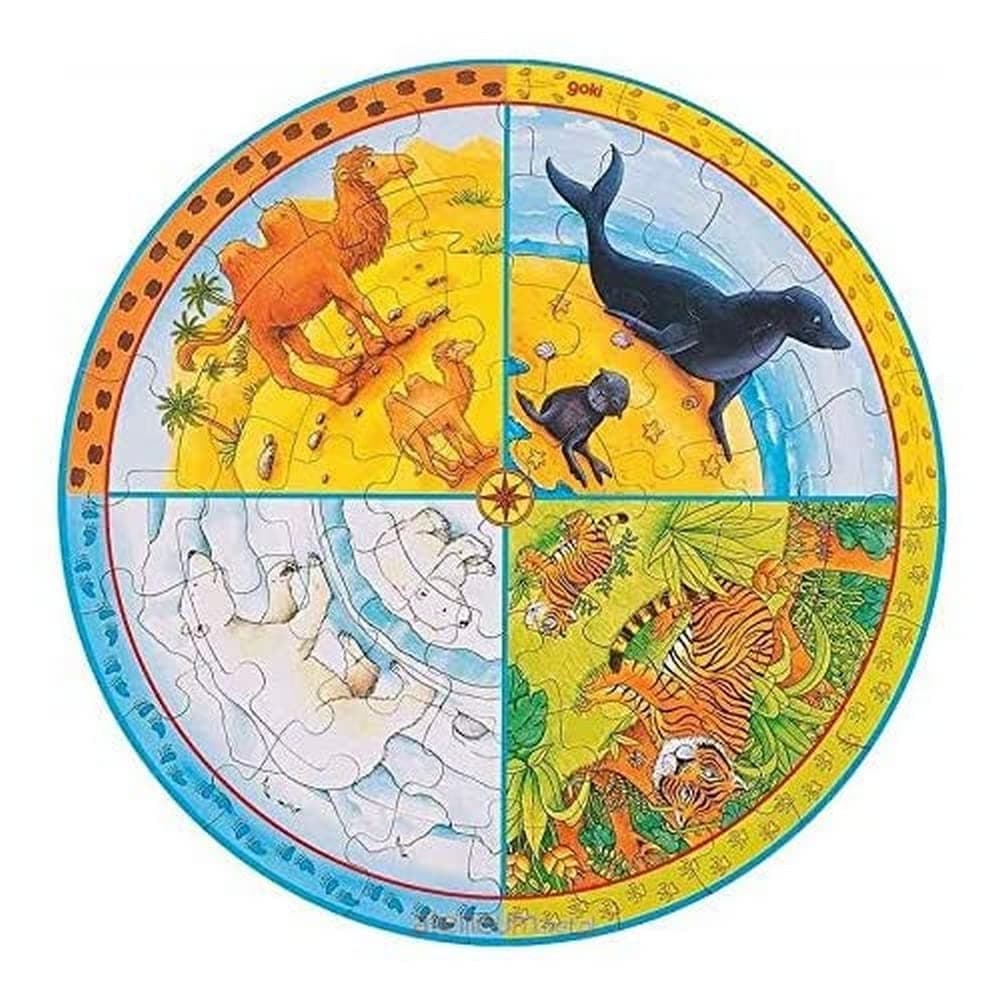 goki 57719 Holzpuzzle bunt
