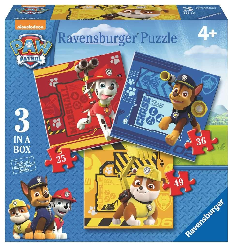 Ravensburger Puzzle 07057 - Paw Patrol: Rubble Marshall & Chase [25+36+49 Teile]