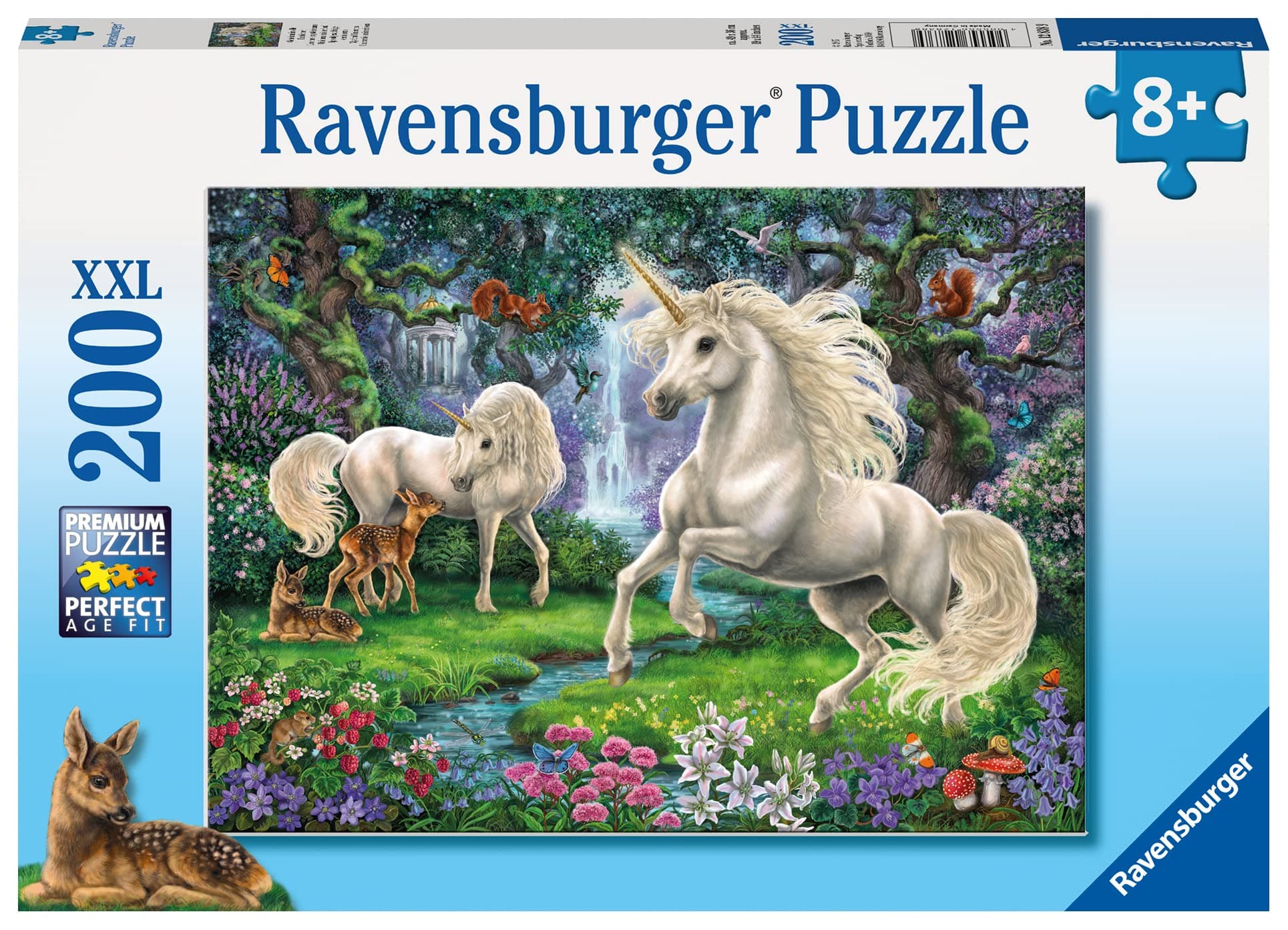 Ravensburger XXL Puzzle 12838 - Geheimnisvolle Einhörner [200 Teile]