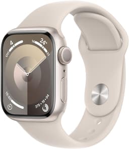 Apple Watch Series 9 [GPS inkl. Sportarmband M/L polarstern] 41mm Aluminiumgehäuse polarstern