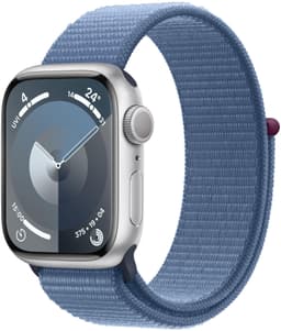 Apple Watch Series 9 [GPS inkl. Sport Loop winterblau] 41mm Aluminiumgehäuse silber