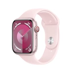 Apple Watch Series 9 [GPS + Cellular inkl. Sportarmband M/L hellrosa] 45mm Aluminiumgehäuse rosé