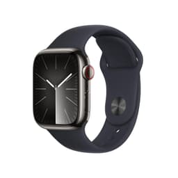 Apple Watch Series 9 [GPS + Cellular inkl. Sportarmband S/M mitternacht] 41mm Edelstahlgehäuse graphit