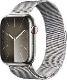 Apple Watch Series 9 [GPS + Cellular inkl. Milanaise Armband silber] 45mm Edelstahlgehäuse silber