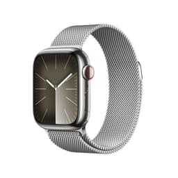 Apple Watch Series 9 [GPS + Cellular inkl. Milanaise Armband silber] 41mm Edelstahlgehäuse silber