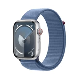 Apple Watch Series 9 [GPS + Cellular inkl. Sport Loop winterblau] 45mm Aluminiumgehäuse silber