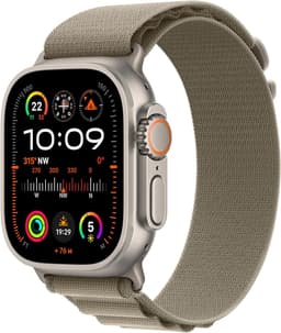 Apple Watch Ultra 2 [GPS + Cellular inkl. Polyester Alpine M olivgrün] Titangehäuse silber