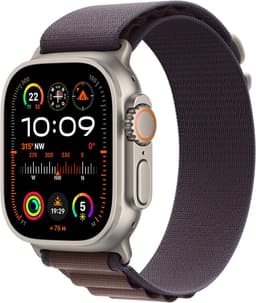 Apple Watch Ultra 2 [GPS + Cellular inkl. Polyester Alpine S indigo] Titangehäuse silber